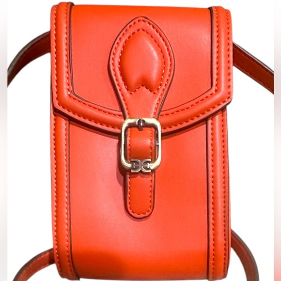 NWOT Sam Edelman Orange Leather Crossbody Bag - Picture 2 of 7